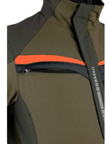 CXS Naos munkás zakó - khaki/olíva, hiviz narancs kiegészítőkkel