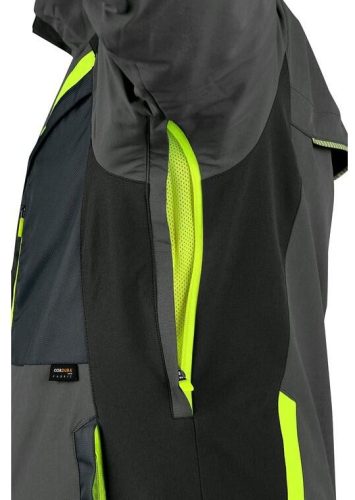 CXS Naos munkás zakó - szürke/fekete, hiviz sárga kiegészítőkkel