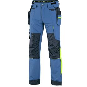   CXS Naos munkás deréknadrág - skék/vil.kék, hiviz sárga kiegészítőkkel