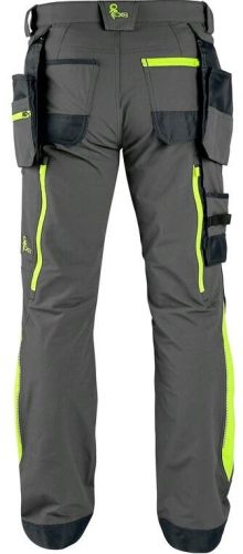 CXS Naos munkás deréknadrág - szürke/fekete, hiviz sárga kiegészítőkkel