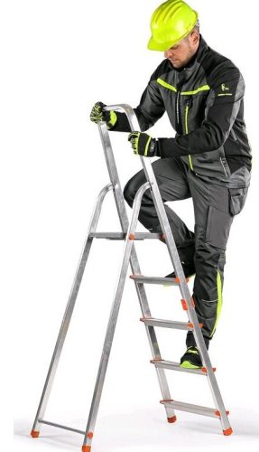 CXS Naos munkás deréknadrág - szürke/fekete, hiviz sárga kiegészítőkkel