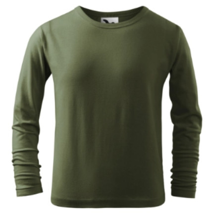 FIT-T gyerek pamut hosszú ujjú póló - khaki