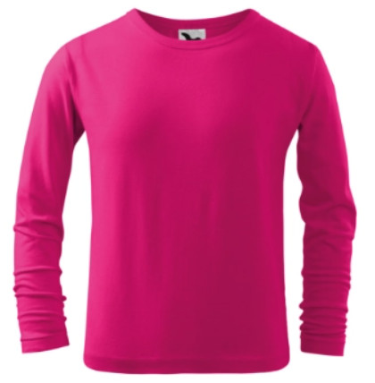 FIT-T gyerek pamut hosszú ujjú póló - málna