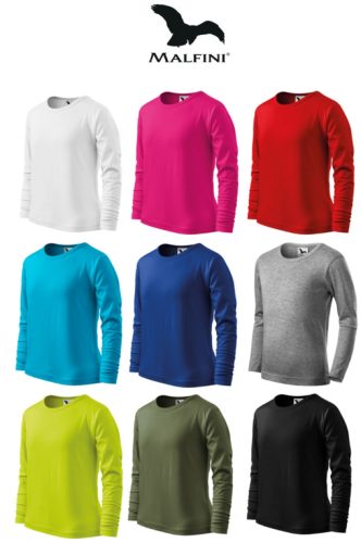 FIT-T gyerek pamut hosszú ujjú póló - málna