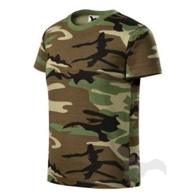 Camouflage terep színű pamu gyerekpóló - barnás - terep