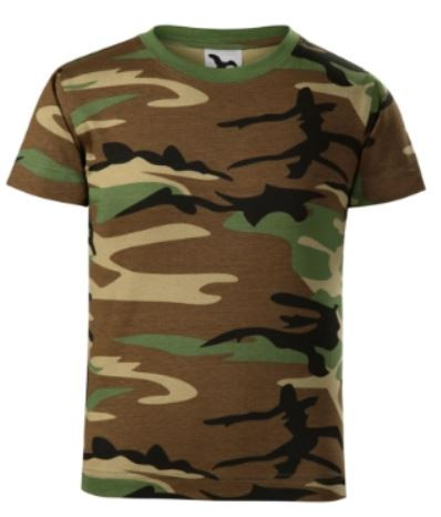 Camouflage terep színű pamu gyerekpóló - barnás - terep