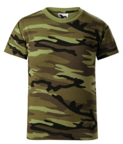 Camouflage terep színű pamu gyerekpóló - zöldes - terep
