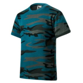 Camouflage terep színű pamu gyerekpóló - petrol - terep
