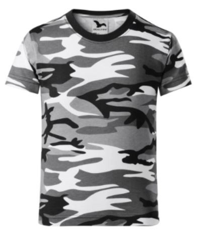 Camouflage terep színű pamu gyerekpóló - szürkés - terep