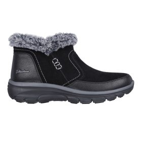   Skechers Relaxed Fit®: Easy Going - Warm Escape női bundás bokacipő, fekete