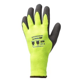 ÚJ! EUROWINTER TÉLI SÁRGA KESZTYŰ, SZÜRKE LATEX TENYÉR