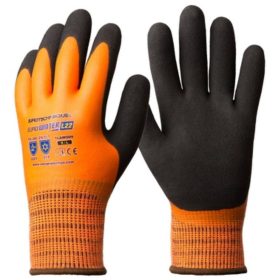   EUROWINTER téli narancs kesztyű, latex tenyér+ CSB réteg 