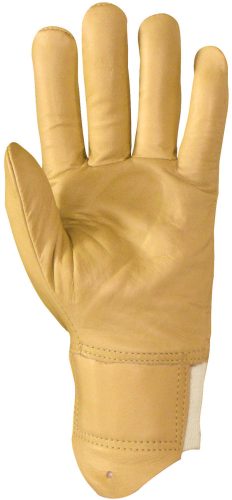 Víztaszító védőkesztyű sárga színmarha kézháttal és tenyérrel  - Kifutó