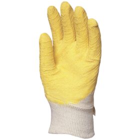   Csúszásbiztos sárga latex mártott kesztyű szellőző  kézháttal 