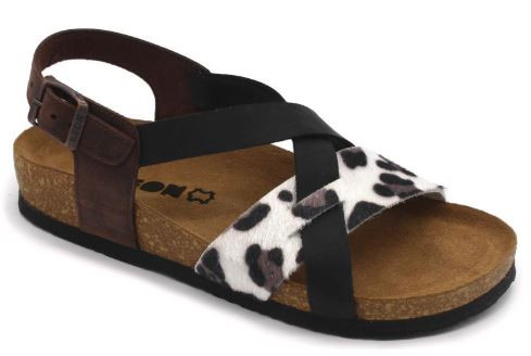 4306 Leon Comfort női bőr szandál - fekete