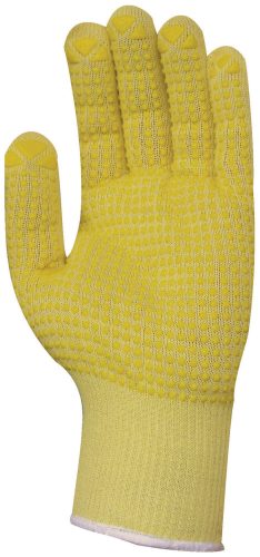 Kötött vékony vágásbiztos sárga Kevlar kesztyű 7-es méret