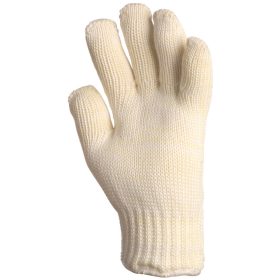 Kötött fehér nomex kesztyű pamut belsővel 350C, 27 cm