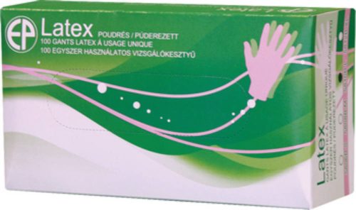 LATEX VIZSGÁLÓKESZTYŰ, PÚDEROZOTT  (100 db)  