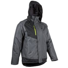 Yuzu szürke-fekete ripstop télikabát kapucnival