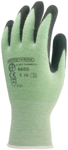 Eurobambou szerelőkesztyű fekete nitrilbe mártva 