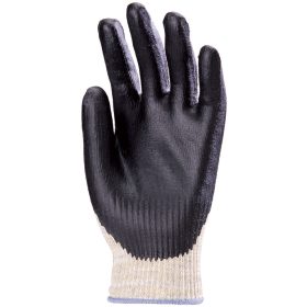 Vágásbiztos kevlar kesztyű fekete nitril tenyérrel