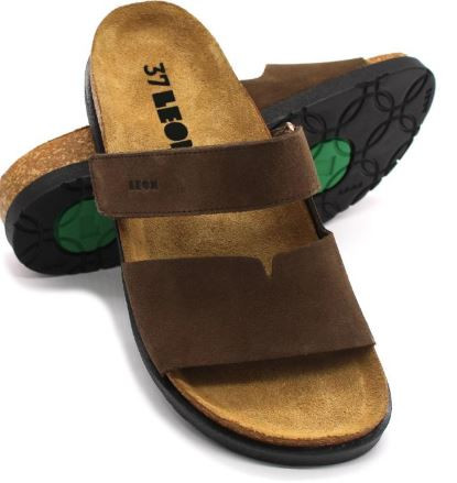 7020 Leon Comfort női bőr papucs - barna