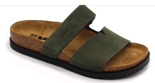 7020 Leon Comfort női bőr papucs - zöld