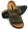 7020 Leon Comfort női bőr papucs - zöld