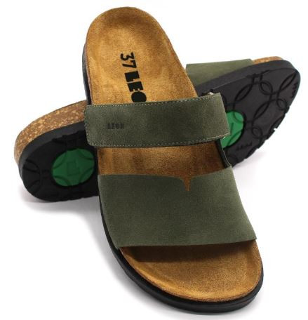 7020 Leon Comfort női bőr papucs - zöld