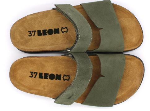 7020 Leon Comfort női bőr papucs - zöld