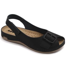 968 Leon Comfort női bőr szandál - fekete