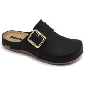 971 Leon Comfort női bőr klumpa - fekete
