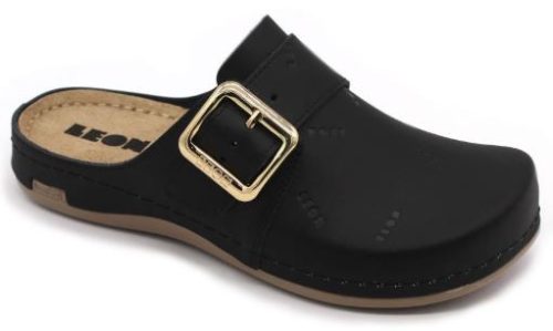 971 Leon Comfort női bőr klumpa - fekete
