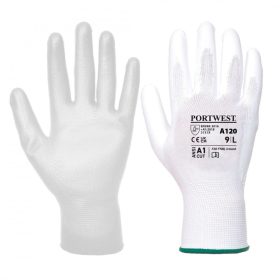   PU tenyérmártott kesztyű 6-os ( XS ) méretben, fehér színben