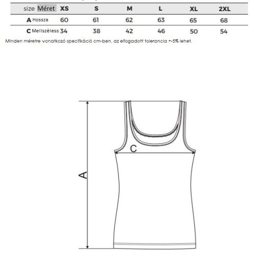 Női pamut atléta trikó - fekete