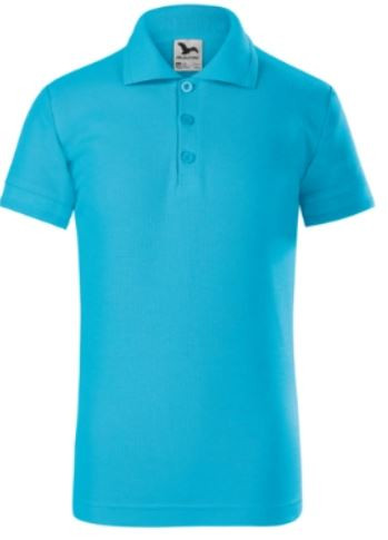 Gyerek Pique galléros póló - türkíz