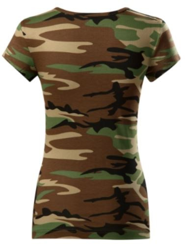 Camouflage női terepszínű pamutpóló - barnás - terep