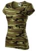 Camouflage női terepszínű pamutpóló - zöldes -terep