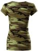 Camouflage női terepszínű pamutpóló - zöldes -terep