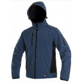 Férfi softshell kabát - kék/fekete