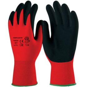 MÁRTOTT FEKETE LATEX, PIROS TEXTIL KÉZHÁTTAL