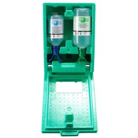   Elsősegély állomás fali dobozban (0,5 l-es foszfát Duo- és 1 l-es nátrium-klorid Duo oldat)