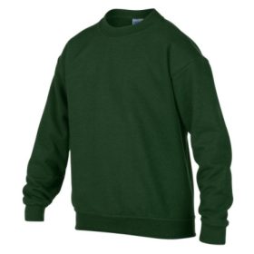 Gildan gyerek környakú pulóver - forest green