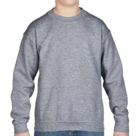 Gildan gyerek környakú pulóver - graphite heather