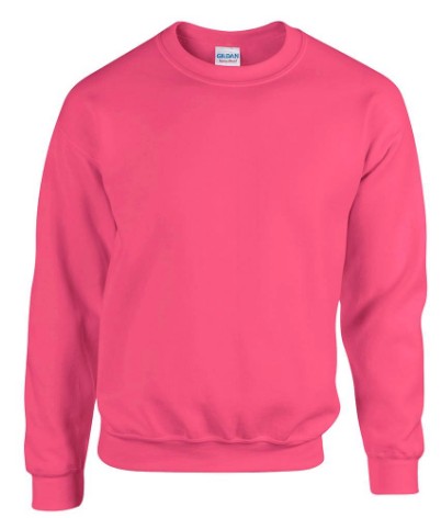 Gildan gyerek környakú pulóver - safety pink