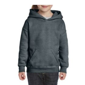   Gildan gyerek kapuncis, kenguruzsebes pulóver - dark heather