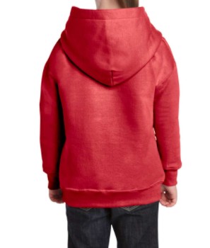 Gildan gyerek kapuncis, kenguruzsebes pulóver - heather sport red