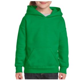Gildan gyerek kapuncis, kenguruzsebes pulóver - irish green