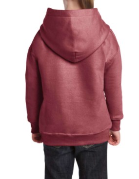 Gildan gyerek kapuncis, kenguruzsebes pulóver - maroon