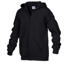 Gildan gyerek cipzáros kardigán - fekete